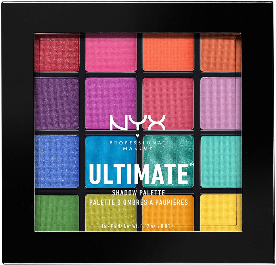 Paleta de sombras,Ultimate Shadow Palette, Nyx Professional Makeup, Tono Brights 13g