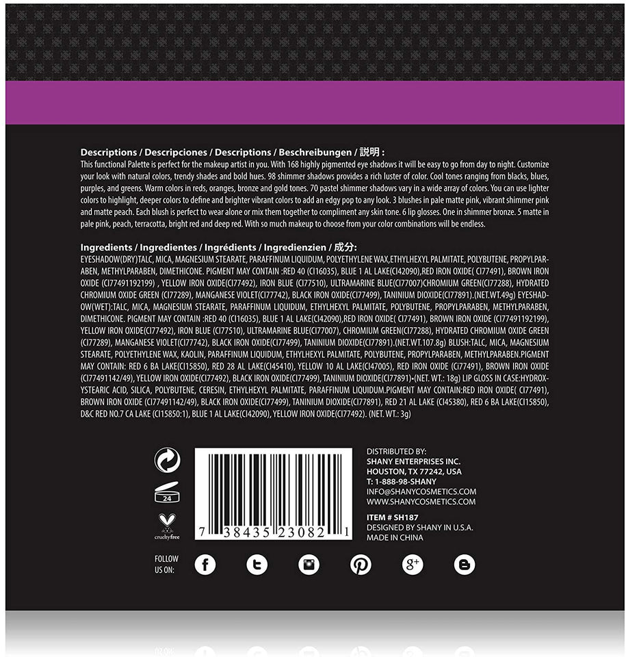 Shany Kit de maquillaje todo en uno, combinación de colores definitiva, nueva edición