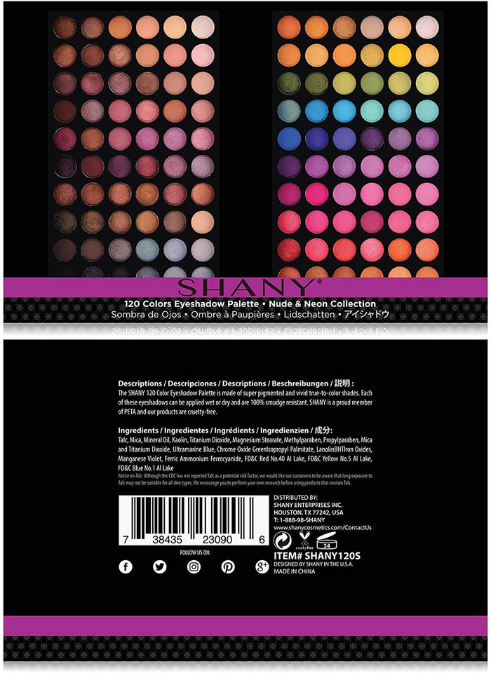 SHANY Ultimate Fusion Eyeshadow Palette (120 Color Eyeshadow Palette, Natural Nude and Neon Combination), Net Wt. 120g