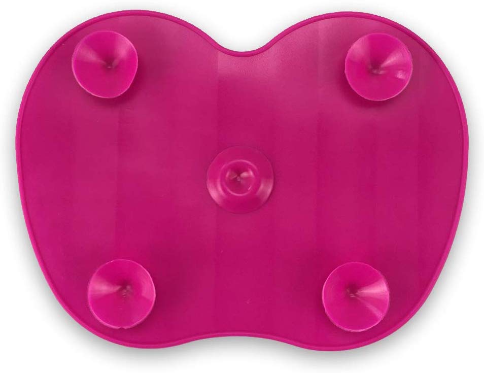Limpiador de brochas de maquillaje tapete y brushegg de silicona, set portátil 2 Piezas Color rosa, brush cleaner