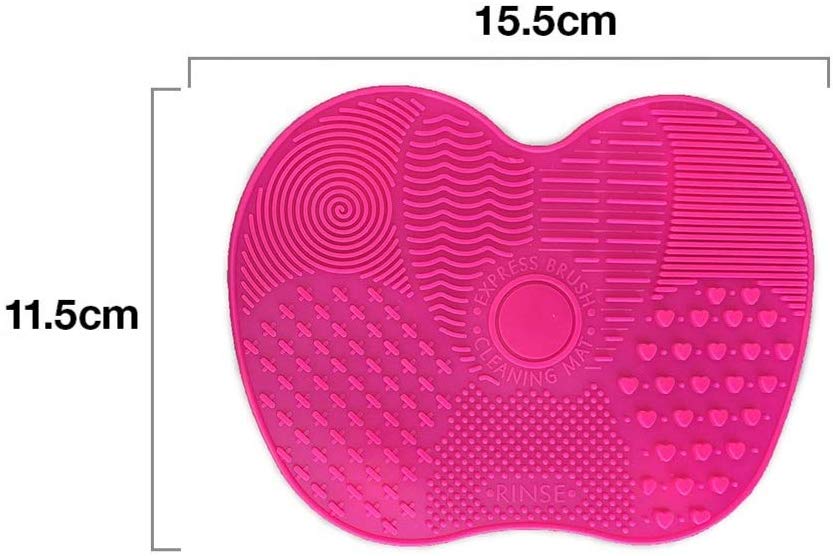 Limpiador de brochas de maquillaje tapete y brushegg de silicona, set portátil 2 Piezas Color rosa, brush cleaner