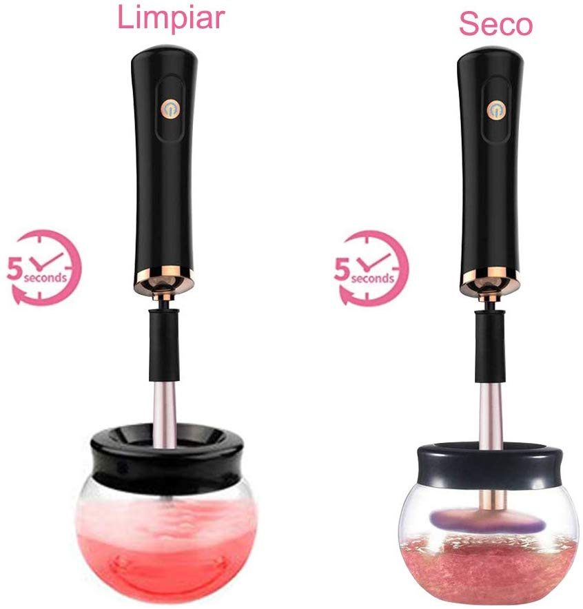 Limpiador de Pinceles de Maquillaje, Eléctrico Giratorio Que Limpia y Seca Pinceles Maquillaje Pocos Segundos y Pinceles de Maquillaje Pinceles de Maquillaje de Limpieza Profunda de Máquina,Limpiar y Secar