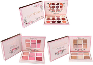 Paquete de 3 paletas Floral Bloom Blush, Highlight and Contour y Eye Bloom de Beauty Creations
