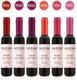 6 Colors Wine Lip Tint, Natural Liquid Lipstick Long Lasting Mini Make Up Lip Gloss Matte Lip Sticks Wine Bottle Cover
