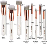 MAANGE Brochas de Maquillaje Pinceles Suavecitas Sintéticos 8 brochas profesionales Brochas para sombra de ojos y rostro Blush Brushes con bolsa de cosméticos（Rose Golden)