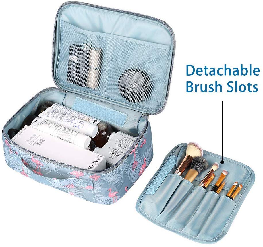 JSBelle Organizador de bolsas de cosméticos de viaje portátil, bolsas de aseo para mujeres (Azul)