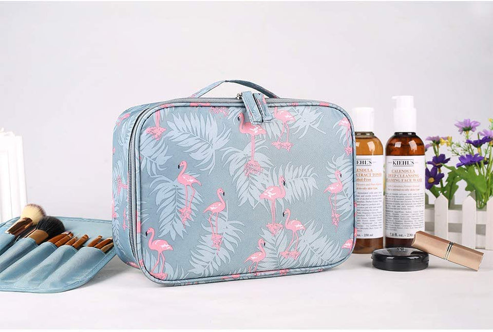 JSBelle Organizador de bolsas de cosméticos de viaje portátil, bolsas de aseo para mujeres (Azul)
