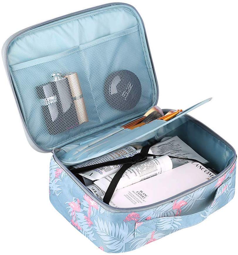 JSBelle Organizador de bolsas de cosméticos de viaje portátil, bolsas de aseo para mujeres (Azul)