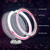 JSBelle 10X espejo de maquillaje con luz LED, Rotación de 360 grados y succión de bloqueo