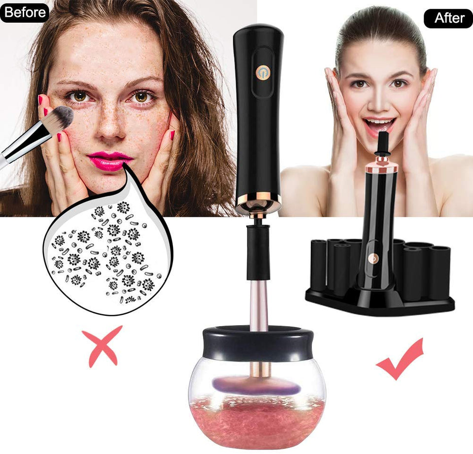Limpiador de Pinceles de Maquillaje, Eléctrico Giratorio Que Limpia y Seca Pinceles Maquillaje Pocos Segundos y Pinceles de Maquillaje Pinceles de Maquillaje de Limpieza Profunda de Máquina,Limpiar y Secar