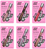 Set/Paquete de 6 KISS MANIAC brillo de labios (lipgloss) labial humectante con Vitamina E y Proteinas de Seda de Urban Colors con Cosmetiquera rosa incluida
