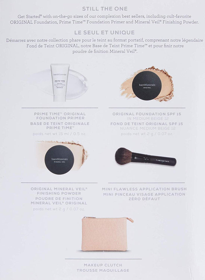 Bareminerals Get Started Complexion Set, 12 Medium Beige For Women, 0.5 Oz, 5 Counts