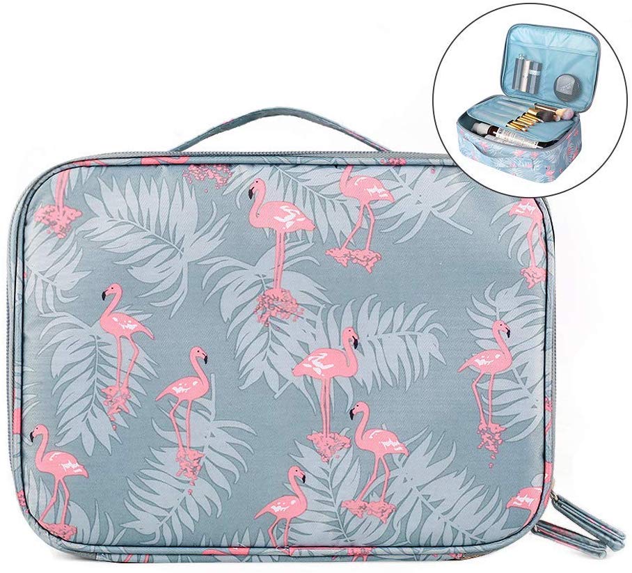 JSBelle Organizador de bolsas de cosméticos de viaje portátil, bolsas de aseo para mujeres (Azul)