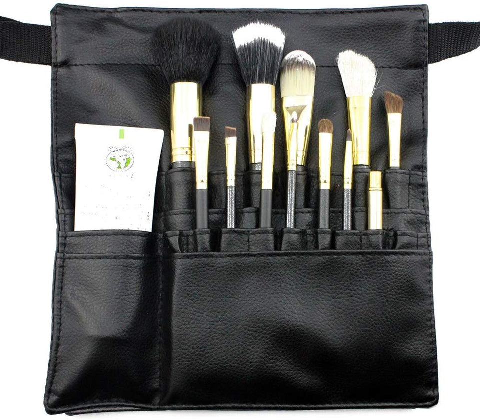 Hotrose 22 Pockets Professional Cosmetic Makeup Brush Bag with Artist Belt Strap for Women