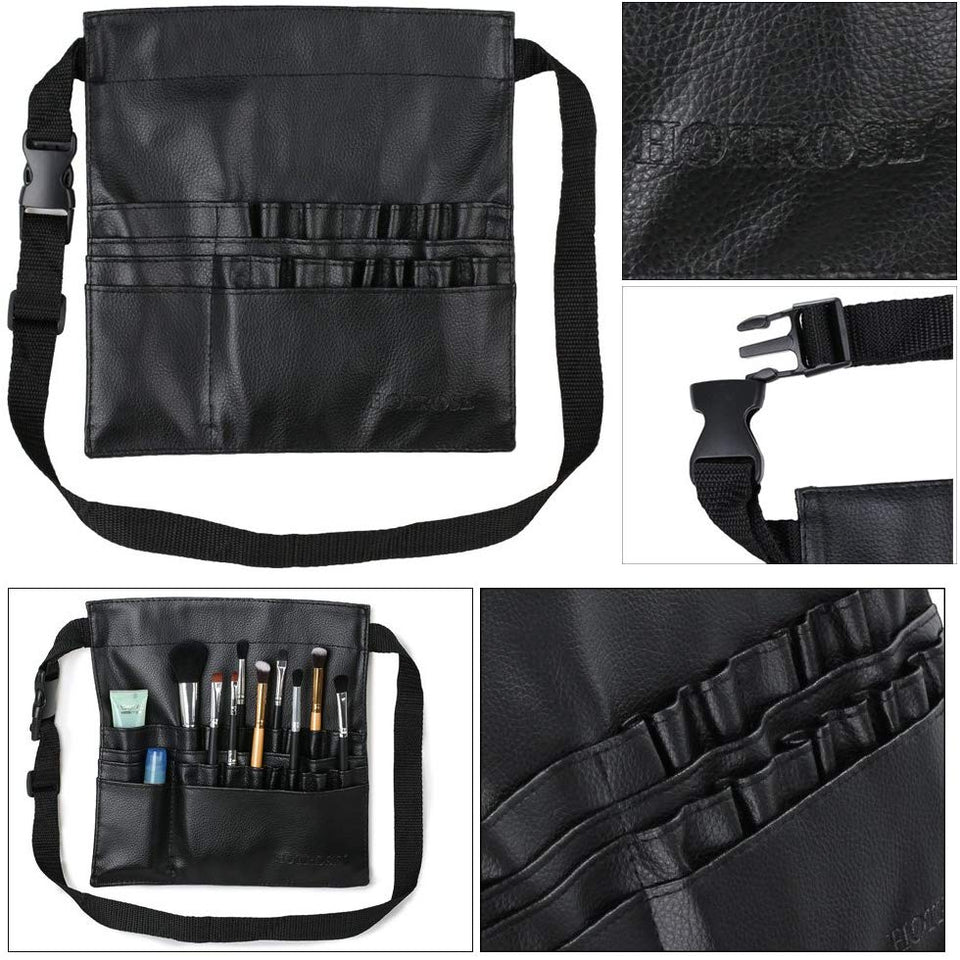 Hotrose 22 Pockets Professional Cosmetic Makeup Brush Bag with Artist Belt Strap for Women