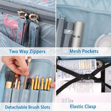 JSBelle Organizador de bolsas de cosméticos de viaje portátil, bolsas de aseo para mujeres (Azul)