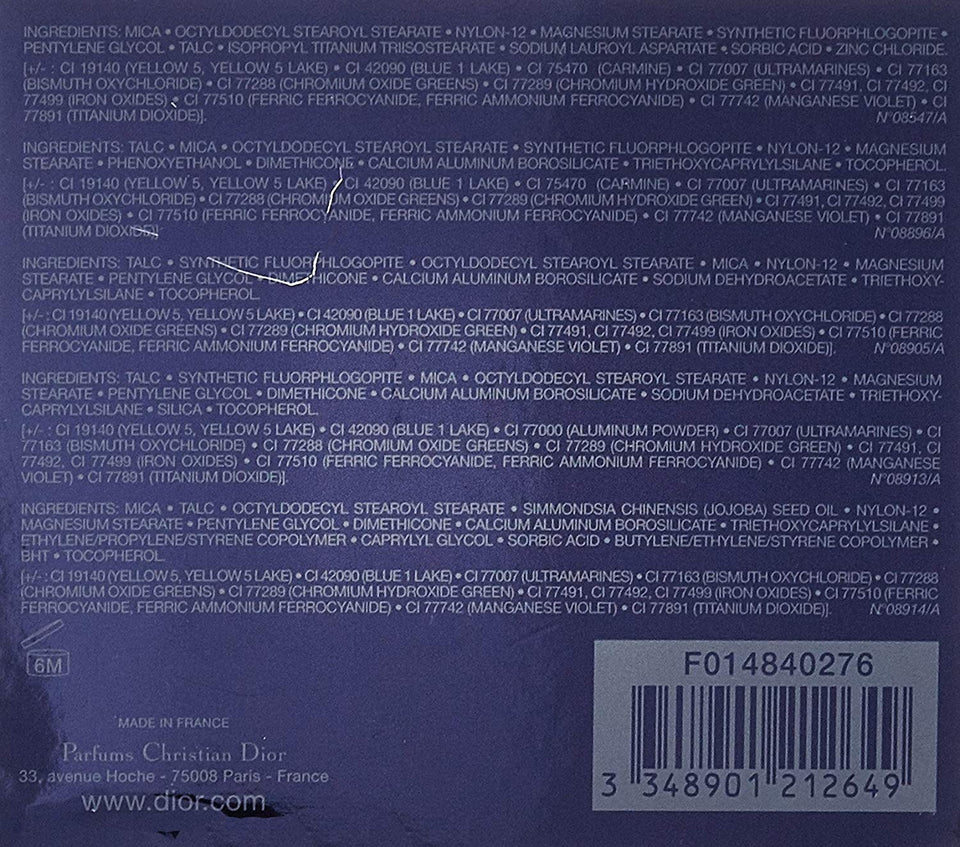 Sombra de ojos Christian Dior 5 Couleurs Couture colores y efectos, paleta No. 276 Carre Bleu, 0.21 onzas